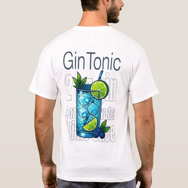 Gin Tonic T-Shirt – Crisp Botanical Cocktail (Rückseite)