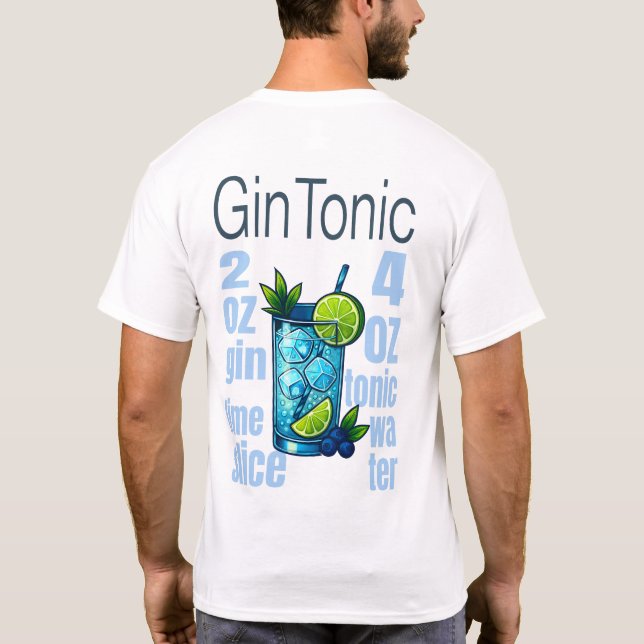 Gin Tonic T-Shirt – Crisp Botanical Cocktail (Rückseite)