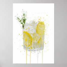 Gin & Tonic 'Zitrone und Thymian' Poster