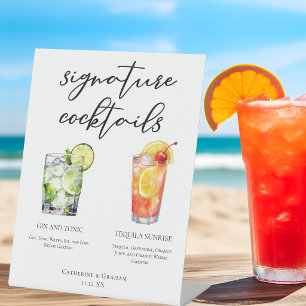 Gin und Tonic Tequila Sunrise Cocktails Menü Sockelschild