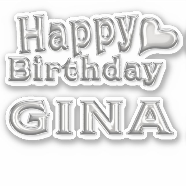 Gina Happy Birthday Autocollants (Devant)