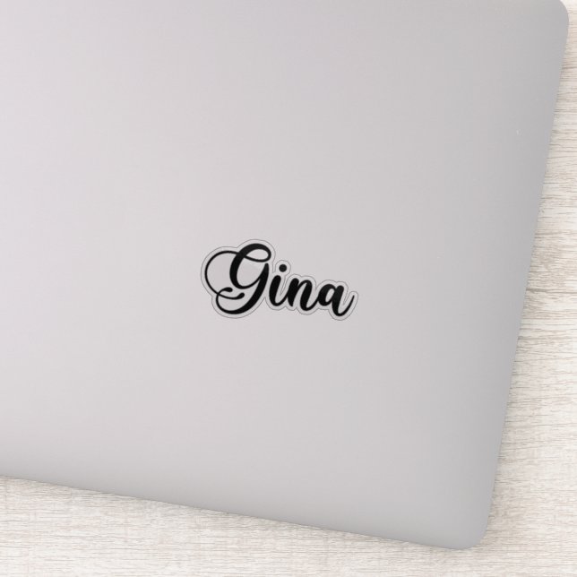 Gina Name - Handgeschriebene Kalligrafie Aufkleber (Detail)