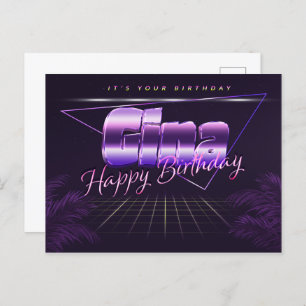 Gina Nom Prénom Anniversaire de la carte postale