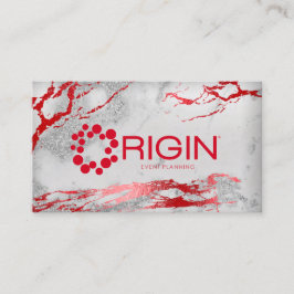 Gina Origin Event Planning Red Gray Silver Visitenkarte