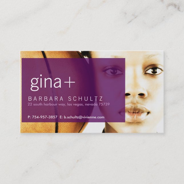Gina-Visitenkarten [lila] Visitenkarten Visitenkarte (Vorderseite)