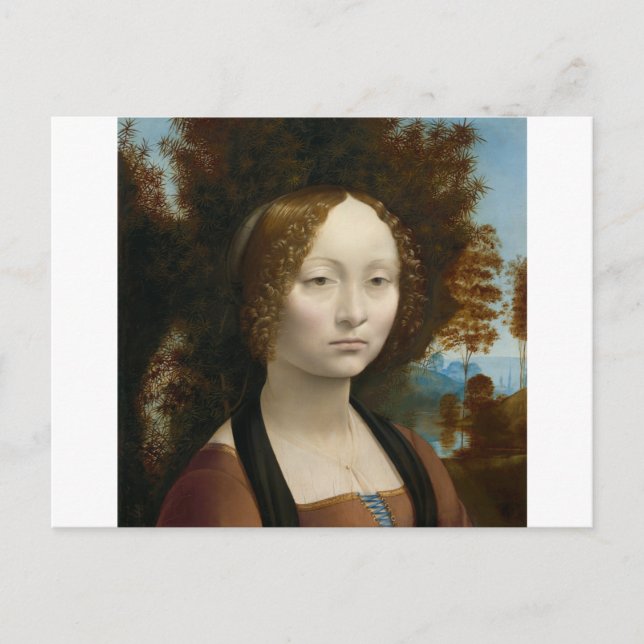 Ginevra de Benci by Leonardo da Vinci Postkarte (Vorderseite)