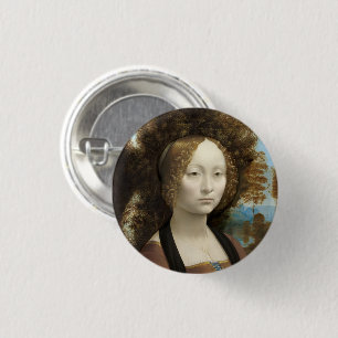 Ginevra de' Benci Leonardo da Vinci Button