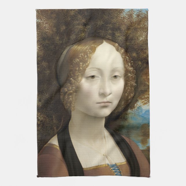 Ginevra de' Benci Leonardo da Vinci Geschirrtuch (Vertikal)