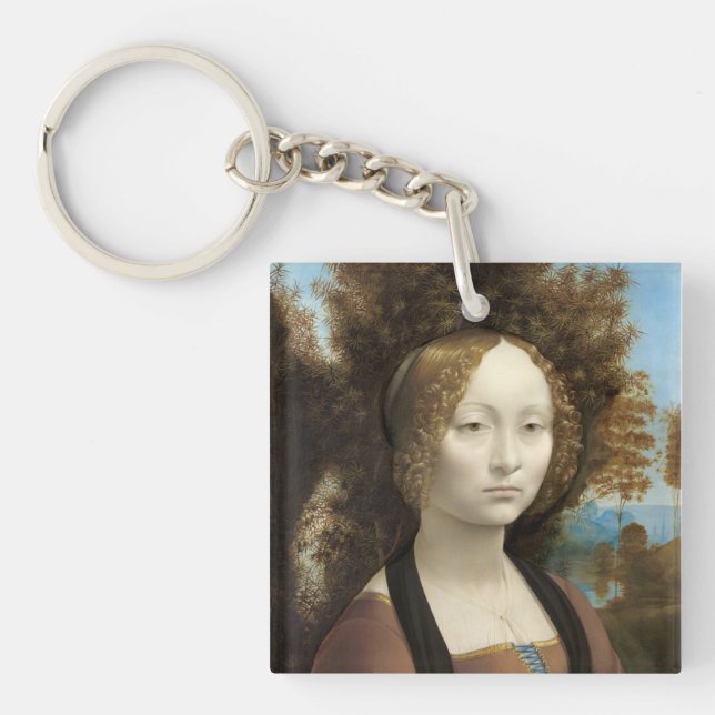 Ginevra de' Benci Leonardo da Vinci Schlüsselanhänger (Vorderseite)