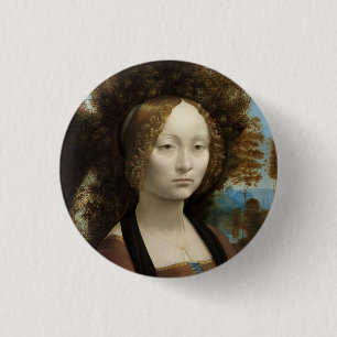 Ginevra de' Benci von Leonardo Da Vinci Button