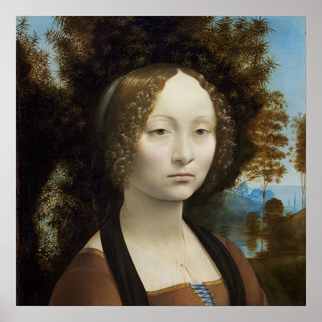 Ginevra de' Benci von Leonardo da Vinci - Poster (Vorne)