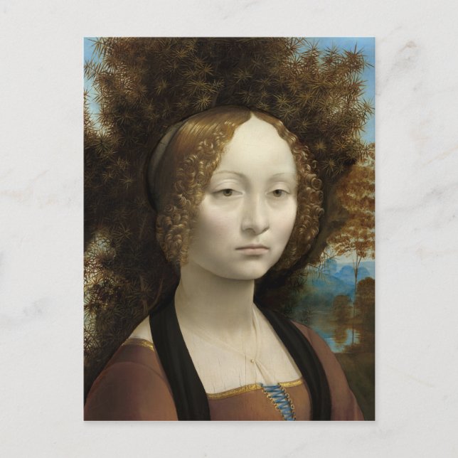 Ginevra de' Benci von Leonardo Da Vinci Postkarte (Vorderseite)