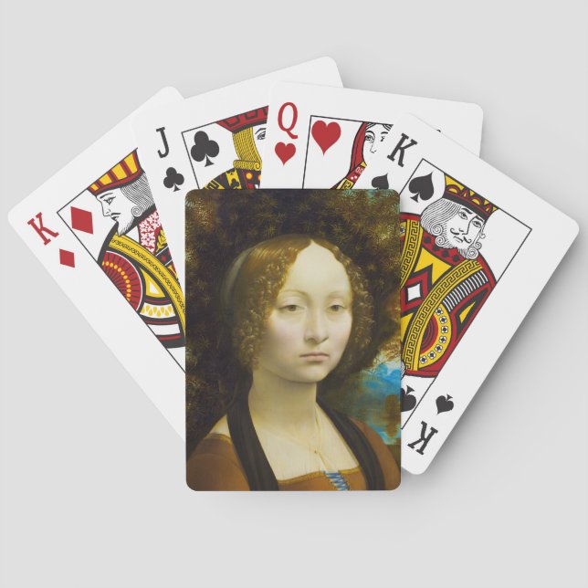 Ginevra de' Benci von Leonardo da Vinci Spielkarten (Rückseite)