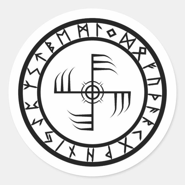Ginfaxi - Runenkreis Runder Aufkleber (Vorderseite)