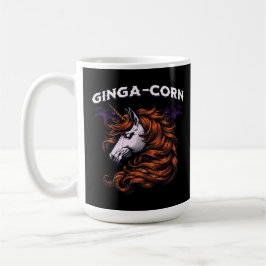 Ginga-Corn Funny Ginger Unicorn Design Kaffeetasse