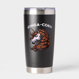 Ginga-Corn Funny Ginger Unicorn Design Thermobecher