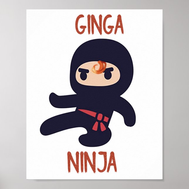 Ginga Ninja Poster Redhead Funny Wall (Vorne)