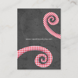 Gingam & Charcoal Graue Elegant Vintag Visitenkarte