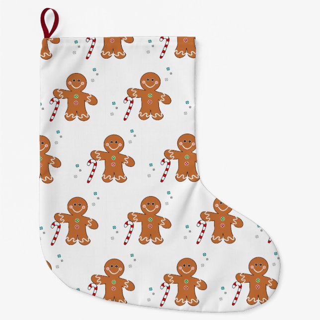 Gingee Gingerbread Spaß Großer Weihnachtsstrumpf (Vorderseite)