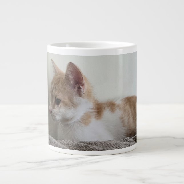 Ginger and White Kitten Jumbo-Tasse (Vorderseite)