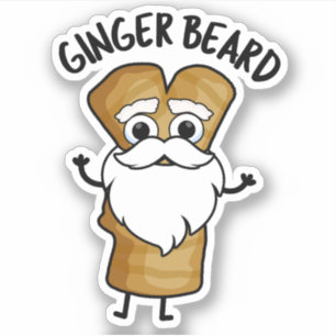 Ginger Beard Funny Gingerbread Food Puff Aufkleber