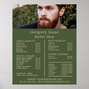 Ginger Beard Model, Men Barbers Price List Poster