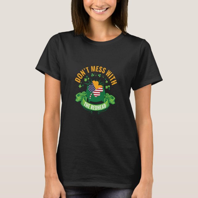 Ginger Beard Redhead Irish Bearded St Patricks Day T-Shirt (Vorderseite)