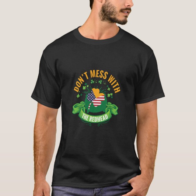 Ginger Beard Redhead Irish Bearded St Patricks Day T-Shirt (Vorderseite)