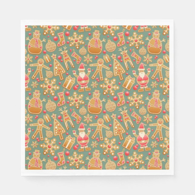 Ginger Bread Man Pattern National Gingerbrett Day Serviette (Vorderseite)
