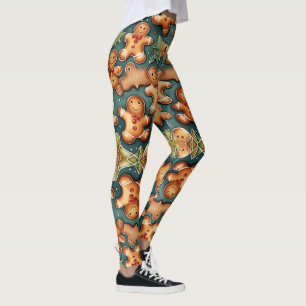 Ginger breadman Christmas Pattern Leggings