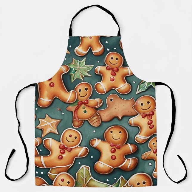 Ginger breadman Christmas Pattern Schürze (Vorderseite)