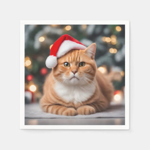 Ginger British Shorthair Christmas Serviette