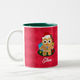 Ginger Brot Mann rot auf Red Diamond Zweifarbige Tasse
