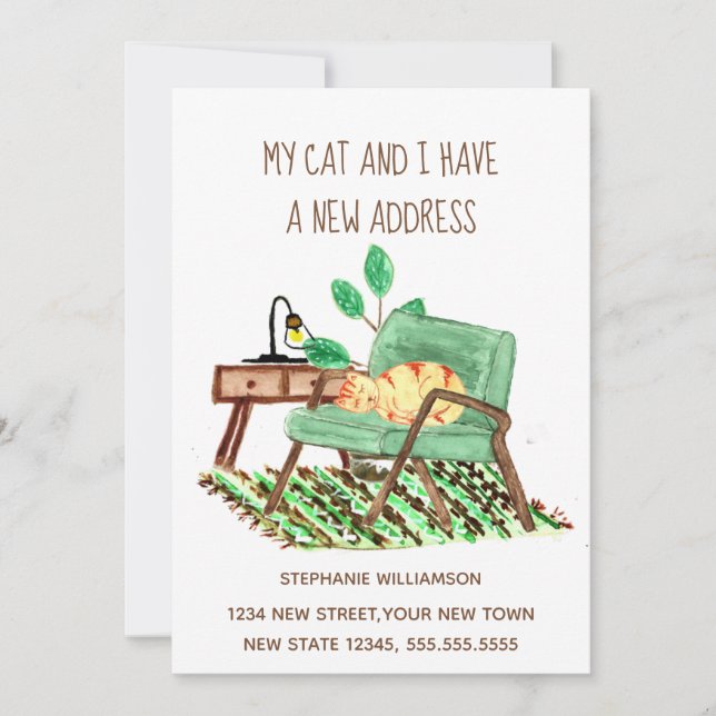 Ginger Cat Änderung der Adresse Bewegung Ankündigu (Vorderseite)