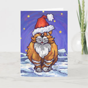 Ginger Cat Christmas Feiertagskarte