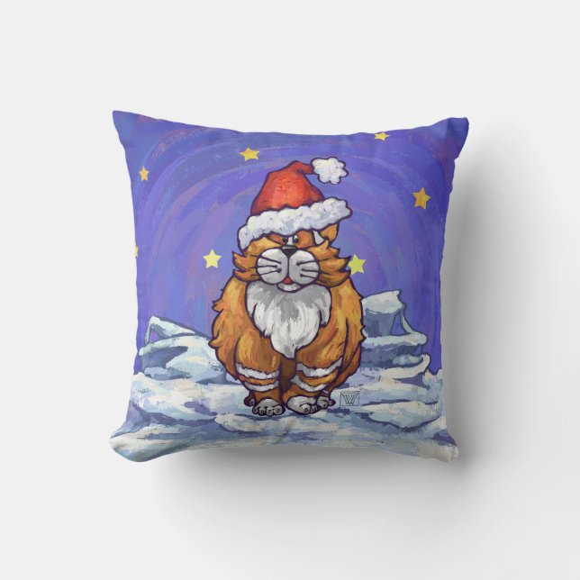 Ginger Cat Christmas Kissen (Vorderseite)