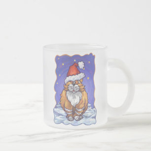 Ginger Cat Christmas Mattglastasse