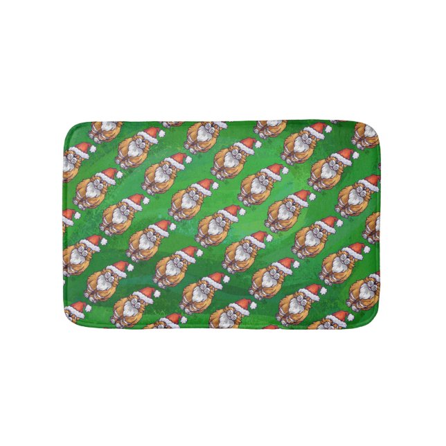 Ginger Cat Christmas on Green Badematte (Vorderseite)