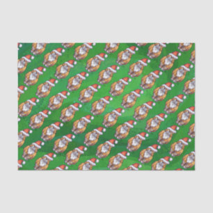 Ginger Cat Christmas on Green Seidenpapier