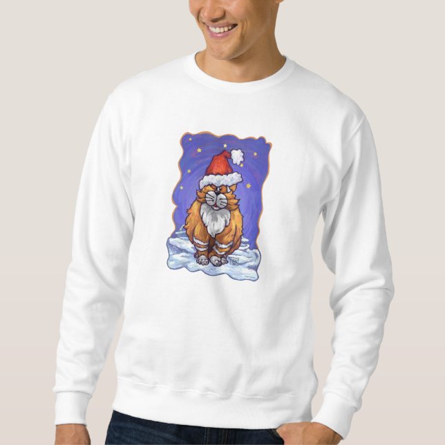 Ginger Cat Christmas Sweatshirt (Vorderseite)