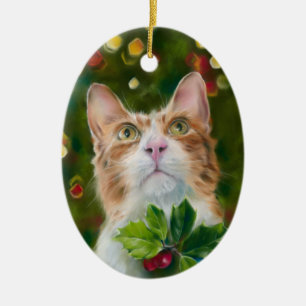Ginger Cat Christmas Wonder Keramik Ornament