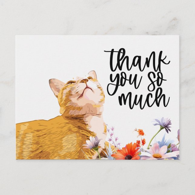 Ginger Cat Danke, dass die Kartenkatze nach oben s Postkarte (Vorderseite)