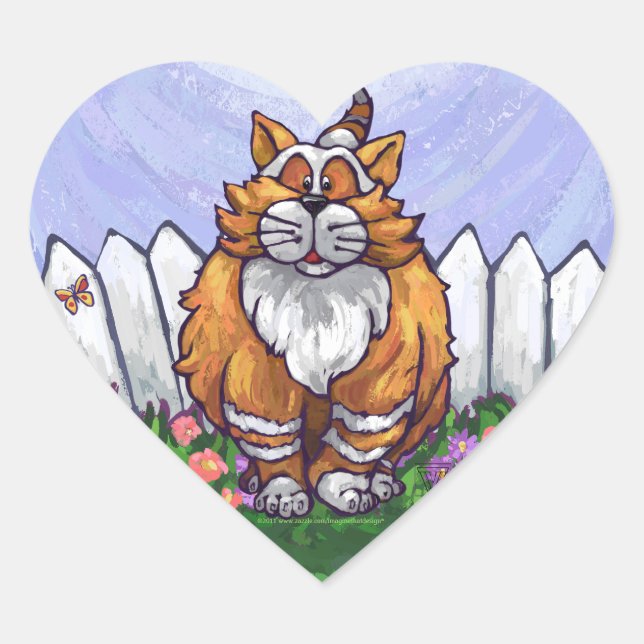 Ginger Cat Geschenke & Accessoires Herz-Aufkleber (Vorderseite)