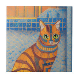 Ginger Cat gestreift moroccan mosaik kitty Stimmen Fliese