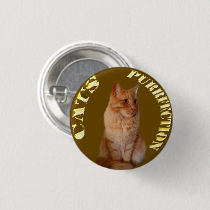 Ginger Cat Gold Coin, Round Badge Button
