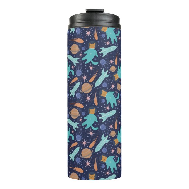 Ginger Cat in Space Galaxy Abenteuer Thermosbecher (Vorderseite)