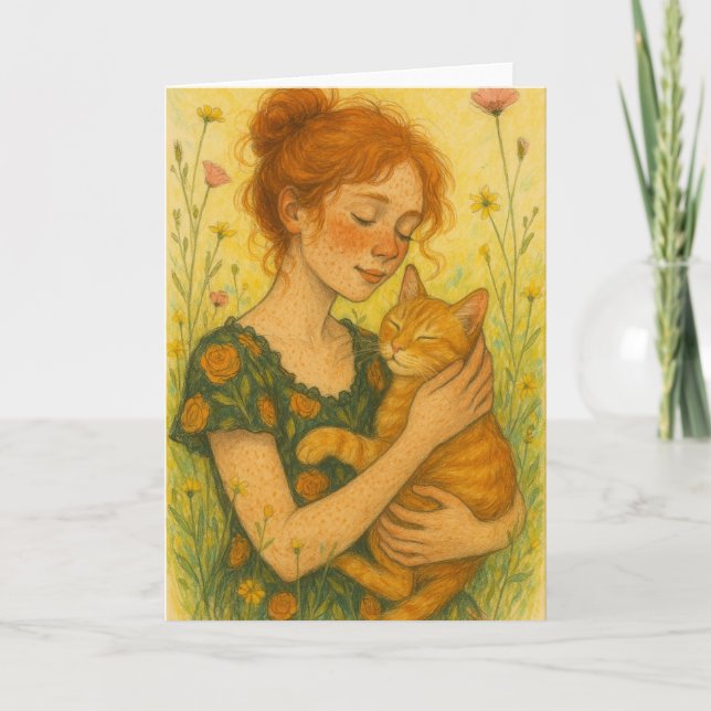 Ginger Cat Mama Orange Tabby Cats Karte (Vorderseite)