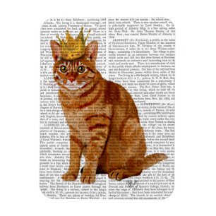 Ginger Cat mit Crown Full Magnet