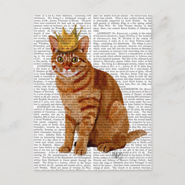 Ginger Cat mit Crown Full Postkarte (Vorderseite)