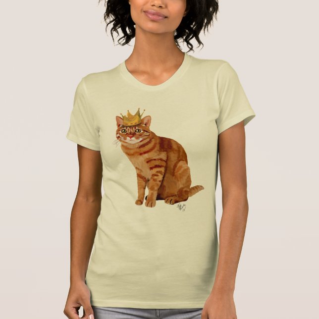 Ginger Cat mit Crown Full T-Shirt (Vorderseite)